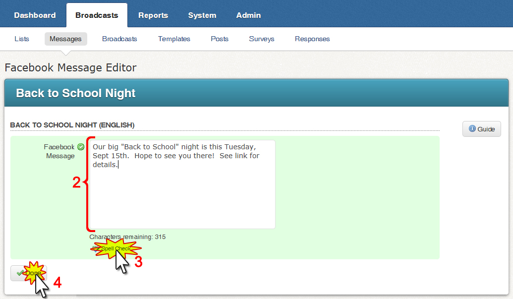 Facebook Message Editor