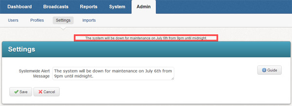 The Systemwide Alert Screen The Systemwide Alert Screen