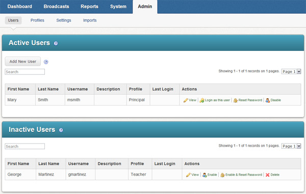 User List Screen