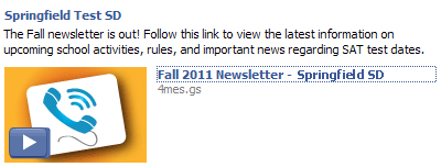 Example Facebook post with audio.