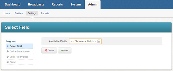 Self-Signup Field - Select a field